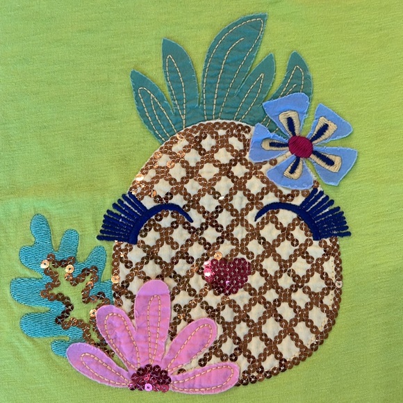 Flapdoodles Sequin Pineapple Dolman Tee - Picture 3 of 7